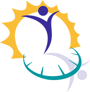 Sundial Coaching logo featuring stylized sun and crescent moon design